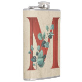 Rustikales Holz und Eukalyptus Letter M Flachmann (Rechts)