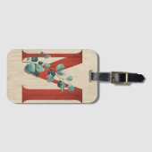 Rustikales Holz und Eukalyptus Letter M Gepäckanhänger (Vorderseite (Horizontal))