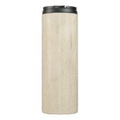 Rustikales Holz und Eukalyptus Letter M Thermosbecher (Rückseite)