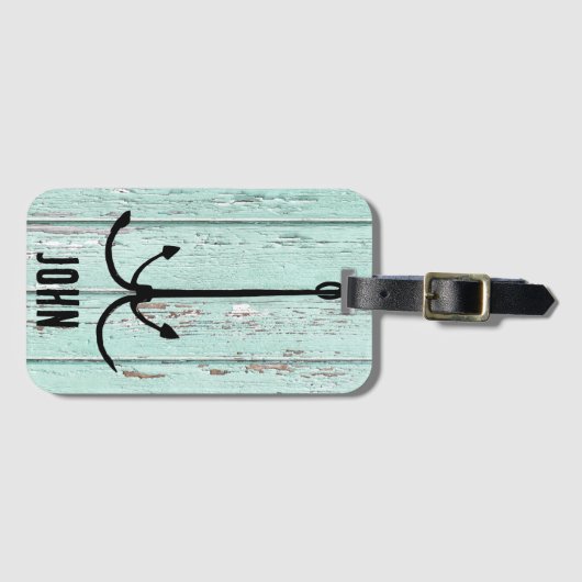 Rustikales Holz und Fischhaken, Ästhetik der Fisch Gepäckanhänger (Vorderseite (Horizontal))