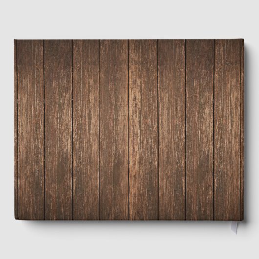 Rustikales Holz und gravierte Herzbücher Gästebuch (Rückseite)