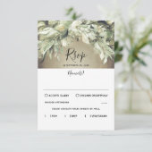 Rustikales Holz und Grüne Hochzeit RSVP Karte (Stehend Vorderseite)