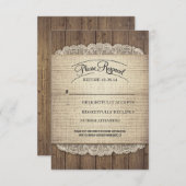 Rustikales Holz und Hochzeitskarten RSVP Karte (Vorne/Hinten)