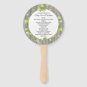 Rustikales Holz- und Ivy-Hochzeitsprogramm Fächer (Vorderseite)
