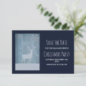 Rustikales Holz und Land Hirsche Weihnachten Save  Einladung (Stehend Vorderseite)