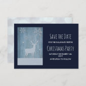 Rustikales Holz und Land Hirsche Weihnachten Save Einladung (Vorne/Hinten)