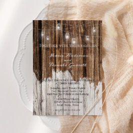 Rustikales Holz und Lanterns Hochzeit Einladung