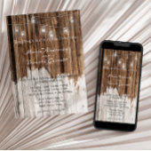 Rustikales Holz und Lanterns Hochzeit Einladung