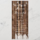 Rustikales Holz und Lanterns Hochzeit Programm (Vorderseite)