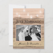 Rustikales Holz und Lanterns Hochzeitskündigung (Vorderseite)