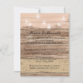 Rustikales Holz und Lanterns Hochzeitskündigung (Rückseite)