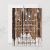 Rustikales Holz und Lanterns Hochzeitskündigung (Rückseite)
