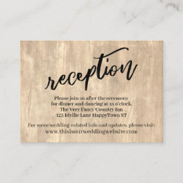 Rustikales Holz und Lässige Handschrift Hochzeitse Begleitkarte