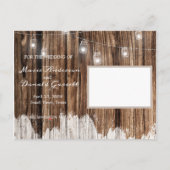 Rustikales Holz und Laternen Ankündigungspostkarte (Rückseite)
