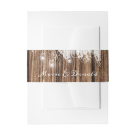 Rustikales Holz und Laternen Einladungsbanderole