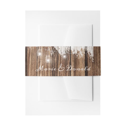 Rustikales Holz und Laternen Einladungsbanderole (Vorderseite Beispiel)