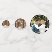 Rustikales Holz und Laternen Konfetti (Vorderseiten)