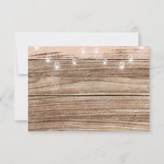 Rustikales Holz und Laternen RSVP Karte (Rückseite)