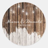 Rustikales Holz und Laternen Runder Aufkleber (Vorderseite)