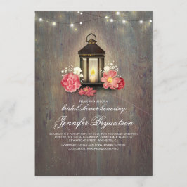 Rustikales Holz und Laternenholz-Brautparty Einladung