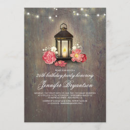 Rustikales Holz und Laternenholz Geburtstagsparty Einladung
