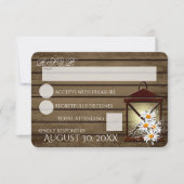 Rustikales Holz und Laternenreaktion RSVP Karte (Vorderseite)