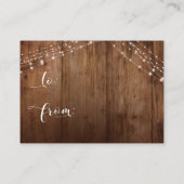 Rustikales Holz und Leuchten Keine Brautparty-Kart Begleitkarte (Rückseite)