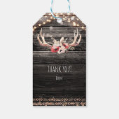 Rustikales Holz und Lichter Blumenantler Boho Chic Geschenkanhänger (Rückseite)
