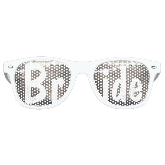 Rustikales Holz und Lichter Hochzeit Braut Sonnenbrille (Vorderseite)