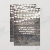 Rustikales Holz und Lichter Hochzeitsgäste Infos Begleitkarte (Vorne/Hinten)