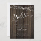 Rustikales Holz und Lichter - Hochzeitskarte aufge Einladung (Vorderseite)