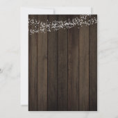 Rustikales Holz und Lichter - Hochzeitskarte aufge Einladung (Rückseite)