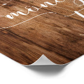 Rustikales Holz und Lichter Hochzeitszettel Poster (Ecke)