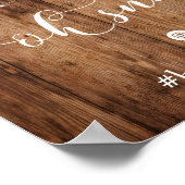 Rustikales Holz und Lichter Oh Snap Wedding Hashta Poster (Ecke)