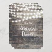 Rustikales Holz und Lichter Probe Einladung (Vorne/Hinten)