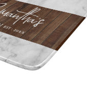 Rustikales Holz und Marmor Personalisierte Kücheng Schneidebrett (Ecke)