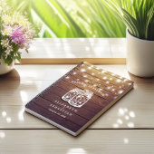 Rustikales Holz und Mason Jar Lights Hochzeitsbuch Notizblock