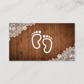 Rustikales Holz und Niedliche Spitzen-Windeln Begleitkarte (Rückseite)