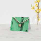 Rustikales Holz und Padlock Karte (Gelbe Blume)
