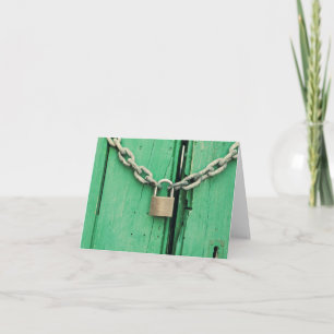 Rustikales Holz und Padlock Karte