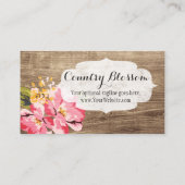 Rustikales Holz und Pink Hibiskus Blume Land Visitenkarte (Rückseite)