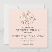 Rustikales Holz und romantische Rose Shabby Chic H Einladung (Rückseite)