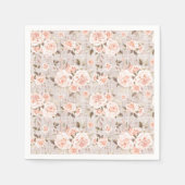 Rustikales Holz und romantische Rose Shabby Chic H Serviette (Vorderseite)