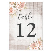 Rustikales Holz und romantische Rose Shabby Chic H Tischnummer (Rückseite)