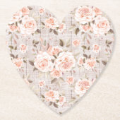 Rustikales Holz und romantische Rose Shabby Chic H Untersetzer (Vorderseite)