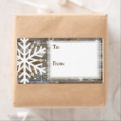 Rustikales Holz und Schneeflocken von und nach (Insitu)