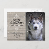 Rustikales Holz und Schneeflocken Weihnachtsgebäck Postkarte (Vorne/Hinten)