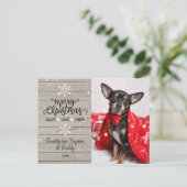 Rustikales Holz und Schneeflocken Weihnachtsgebäck Postkarte (Stehend Vorderseite)