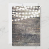 Rustikales Holz- und Schnurlicht-Brautparty Einladung (Rückseite)