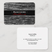 Rustikales Holz und Schwarz mit Silberbelag Visitenkarte (Vorne/Hinten)